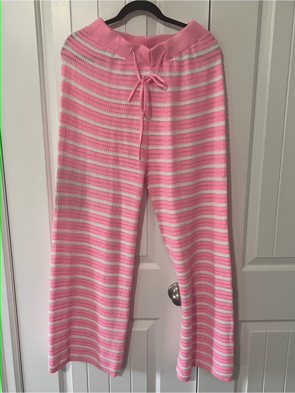 Two-Piece Striped Pink and White Knit Set - Picture 4 of 6